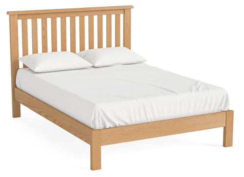 Salisbury Lite Oak 4ft 6in Double Slatted Bed