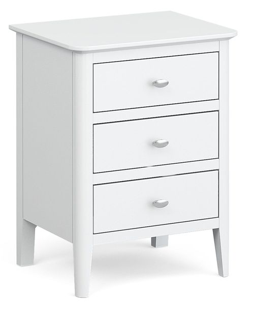 Hampstead White 3 Drawer Bedside Cabinet