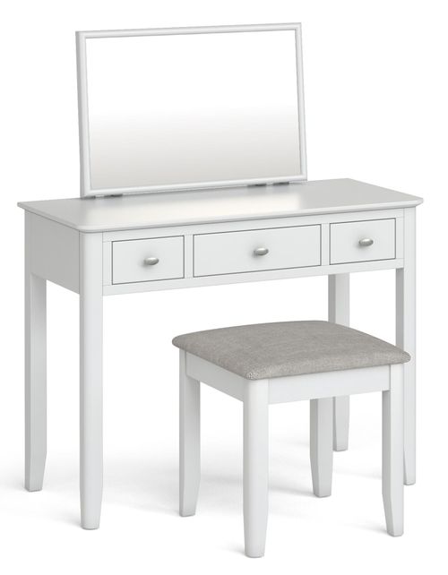 Hampstead White 3 Drawer Dressing Table Set