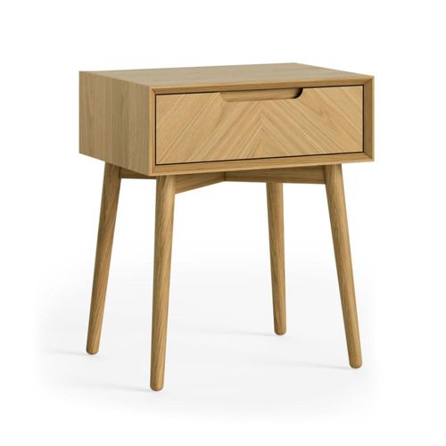 Valencia Oak Herringbone 1 Drawer Lamp Table