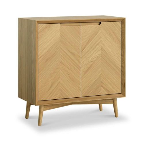 Valencia Oak Herringbone 2 Door Hall Cabinet