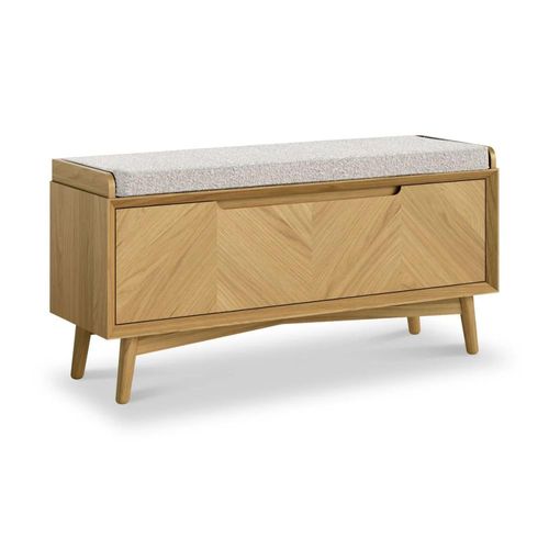 Valencia Oak Herringbone Storage Bench