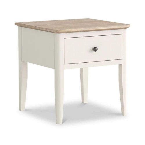 Marlow White 1 Drawer Lamp Table