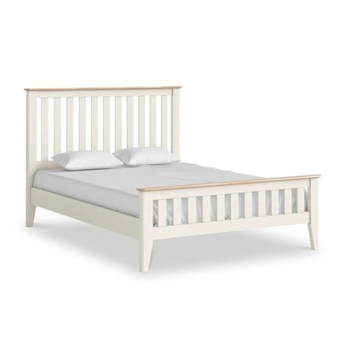 Marlow White 4ft 6in Double Slatted Bed