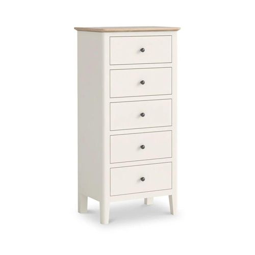 Marlow White 5 Drawer Tallboy Chest