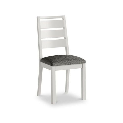 2 x Modern Grey Painted and Grey Boucle Fabric Dining Chair