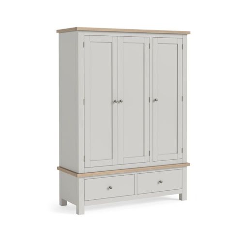 Modern Grey Painted 3 Door 2 Drawer Wardrobe