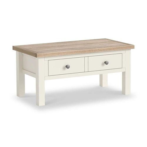 Modern White Painted 2 Drawer Coffee Table