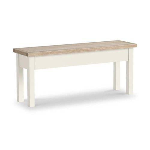 Modern White Painted Shallow Storage Dining Bench