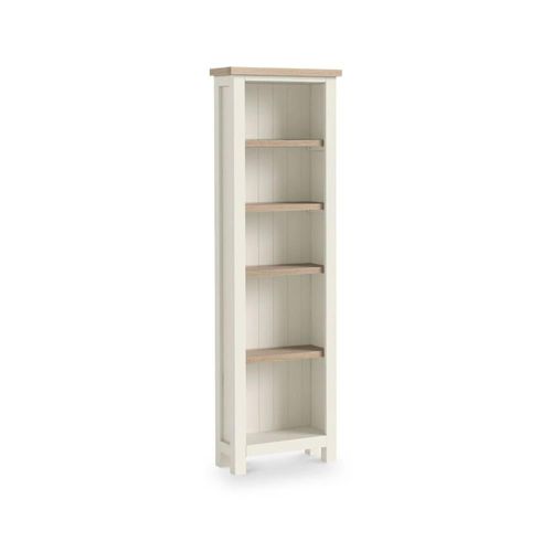 Modern White Painted Slim Bookcase