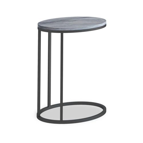 Marmora Grey Marble Oval C Side Table