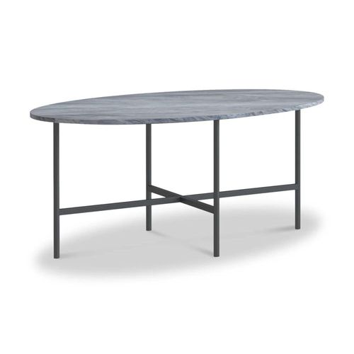 Marmora Grey Marble Oval Coffee Table