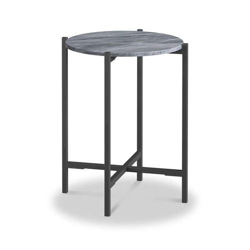 Marmora Grey Marble Round Side Table