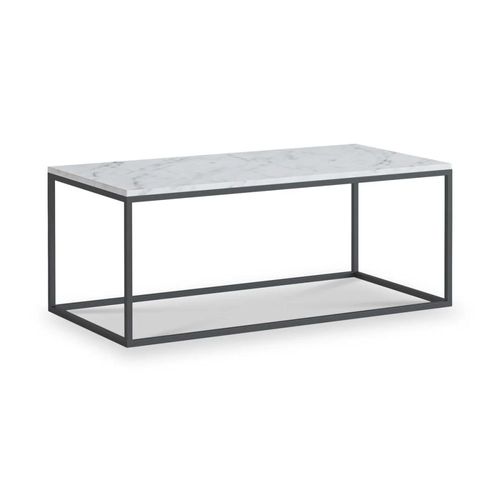Marmora White Marble and Grey Coffee Table