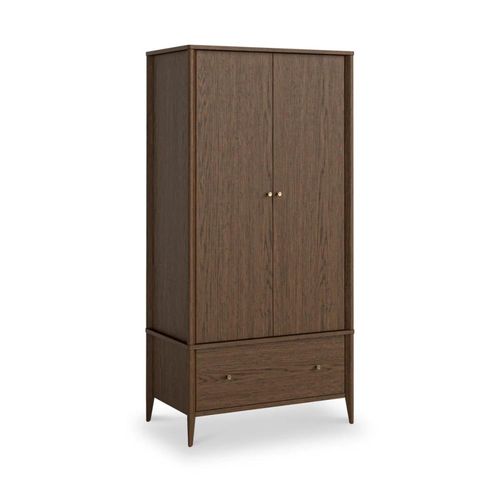 Paris Dark Oak 2 Door 1 Drawer Wardrobe