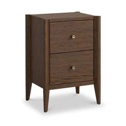 Paris Dark Oak 2 Drawer Bedside Cabinet