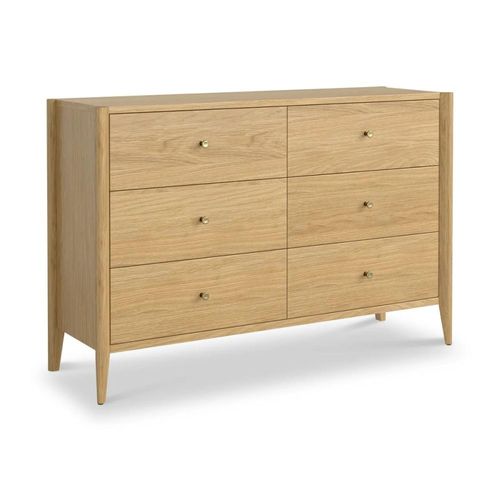 Paris Oak 6 Drawer Wide Chest