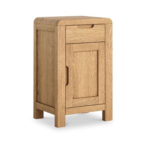 Thurlestone Curved Oak 1 Door Telephone Table