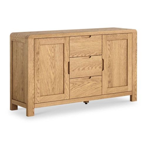 Thurlestone Curved Oak 2 Door Medium Sideboard - 130cm