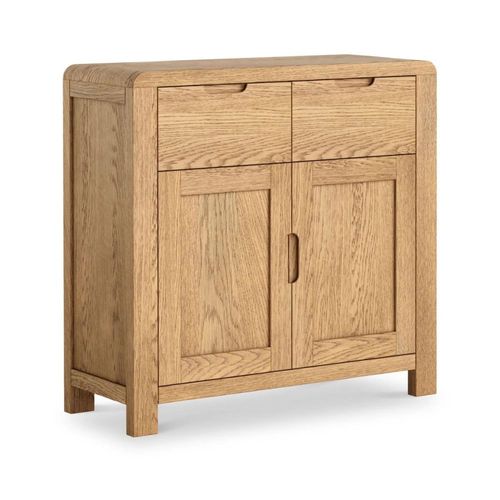 Thurlestone Curved Oak 2 Door Small Sideboard - 88cm