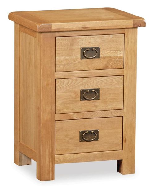 Salisbury Premium Oak 3 Drawer Bedside Cabinet