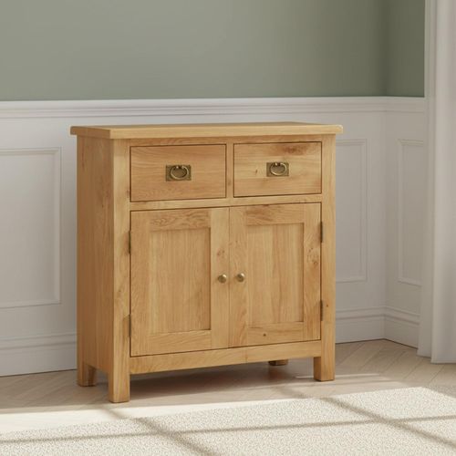 Salisbury Lite Oak 2 Door Compact Sideboard - 75cm