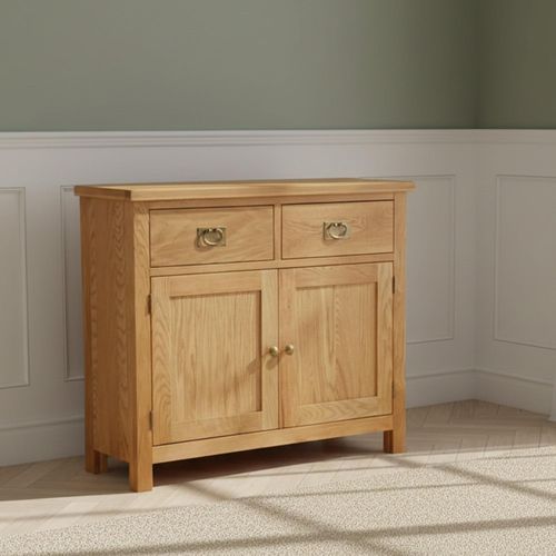 Salisbury Lite Oak 2 Door Small Sideboard - 100cm