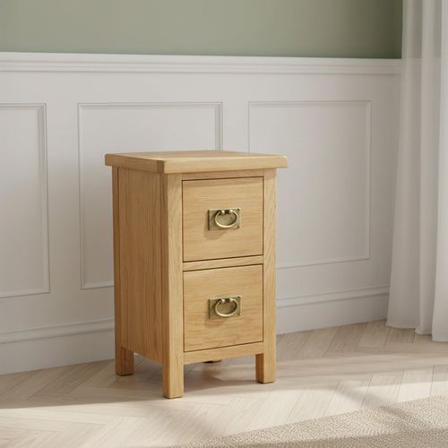 Salisbury Lite Oak 2 Drawer Bedside Cabinet
