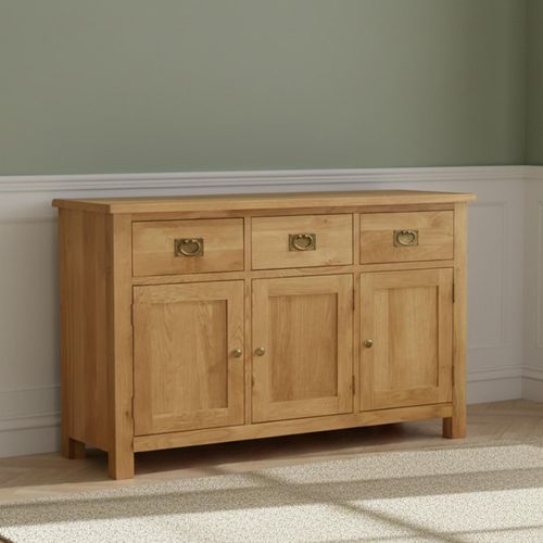 Salisbury Lite Oak 3 Door Medium Sideboard - 130cm