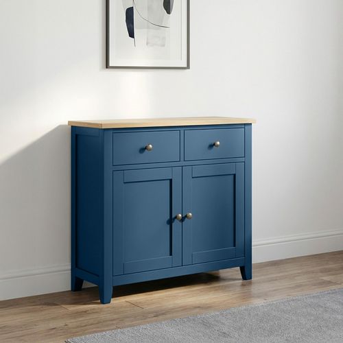 Marlow Blue 2 Door Small Sideboard - 75cm