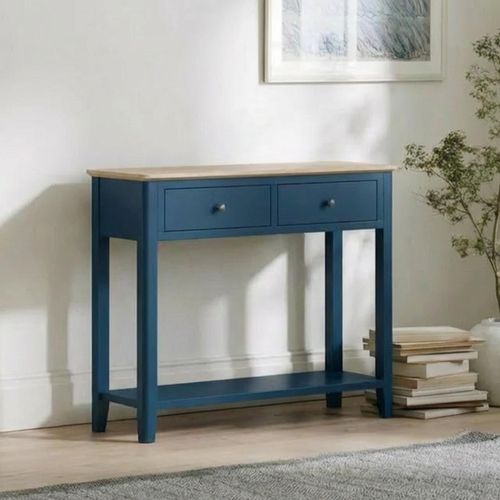 Marlow Blue 2 Drawer Console Table