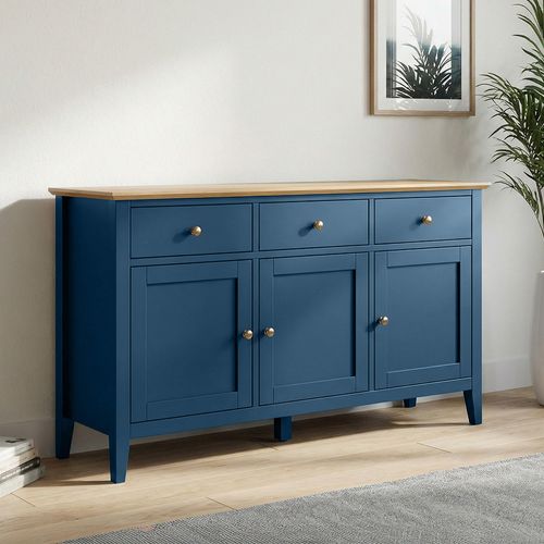 Marlow Blue 3 Door Medium Sideboard - 130cm