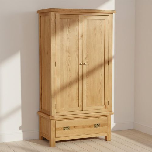 Salisbury Premium Oak 2 Door 1 Drawer Wardrobe