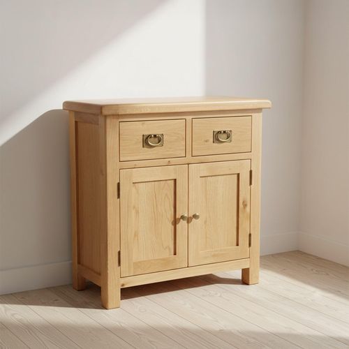 Salisbury Premium Oak 2 Door Compact Sideboard - 85cm