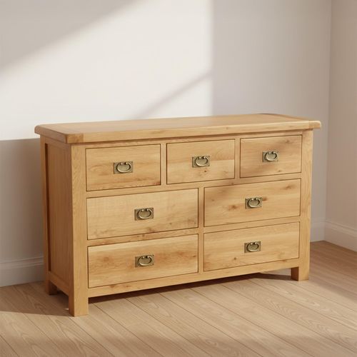 Salisbury Premium Oak 3+4 Drawer Wide Chest