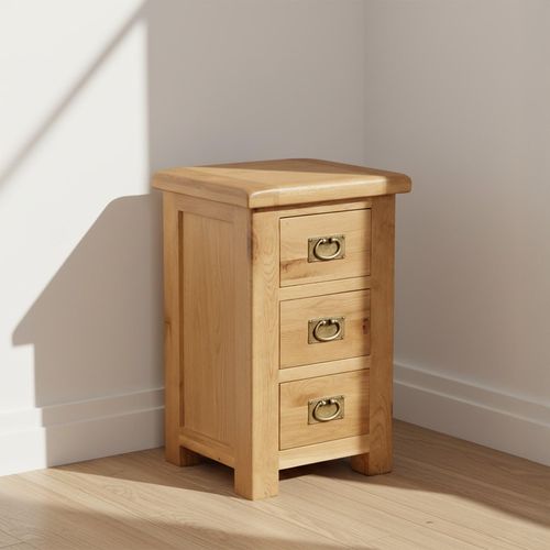 Salisbury Premium Oak 3 Drawer Narrow Bedside Cabinet