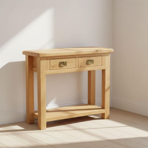 Salisbury Premium Oak 2 Drawer Console Table