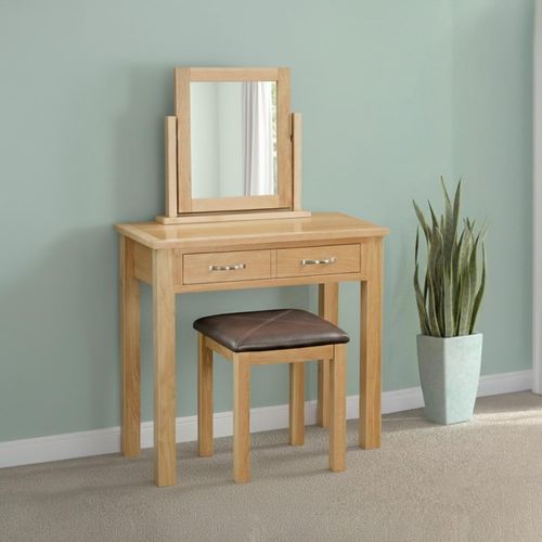 New Trinity Natural Oak 2 Drawer Dressing Table Set