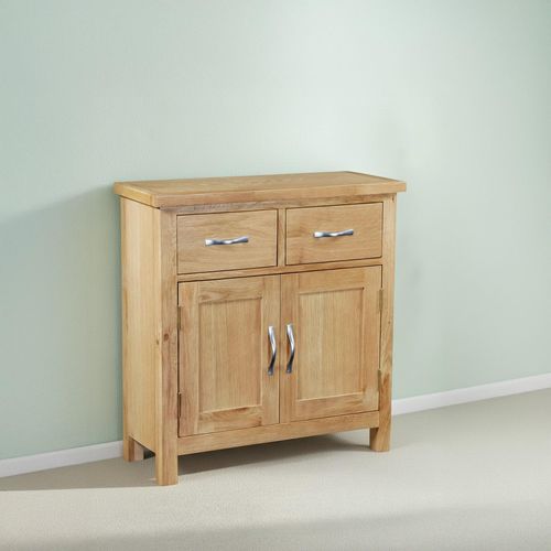 New Trinity Natural Oak 2 Door Compact Sideboard - 75cm