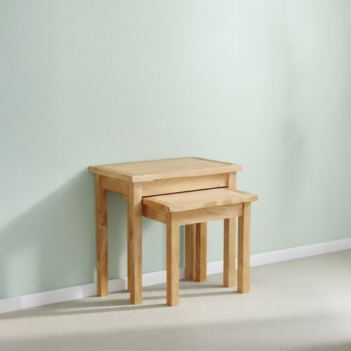 New Trinity Natural Oak Nest of 2 Tables