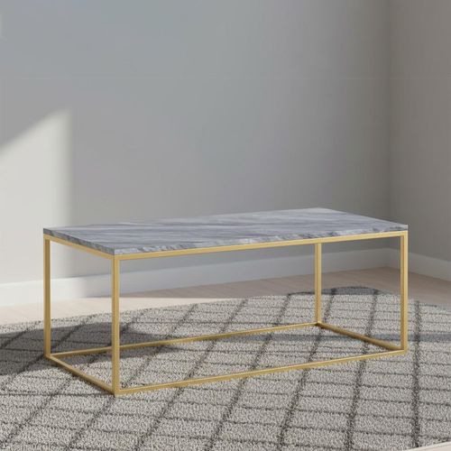 Marmora Grey Marble and Gold Coffee Table