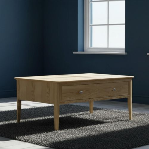 Bath Oak 2 Drawer Coffee Table