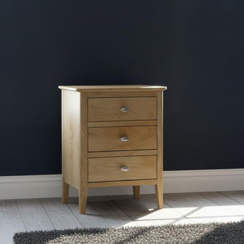 Bath Oak 3 Drawer Bedside Cabinet