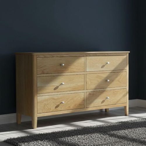Bath Oak 6 Drawer Wide Chest