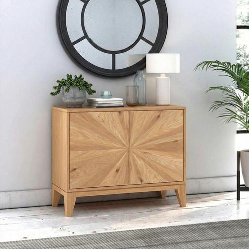 Viento Oak Sunburst 2 Door Small Sideboard - 80cm