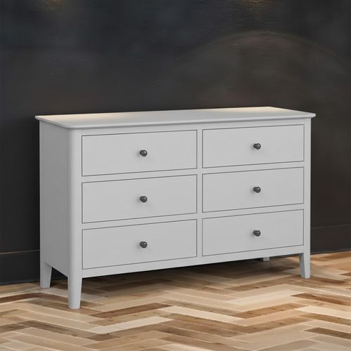 Stowe Grey 6 Drawer Wide Chest