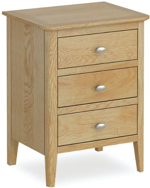 Bath Oak 3 Drawer Bedside Cabinet