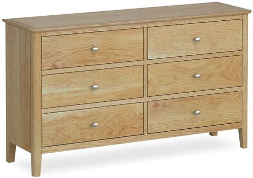 Bath Oak 6 Drawer Wide Chest