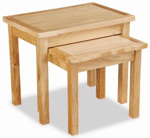 New Trinity Natural Oak Nest of 2 Tables