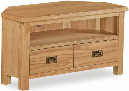 Salisbury Lite Oak 2 Drawer Corner TV Unit